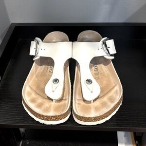 Gently used White Birkenstock sandals